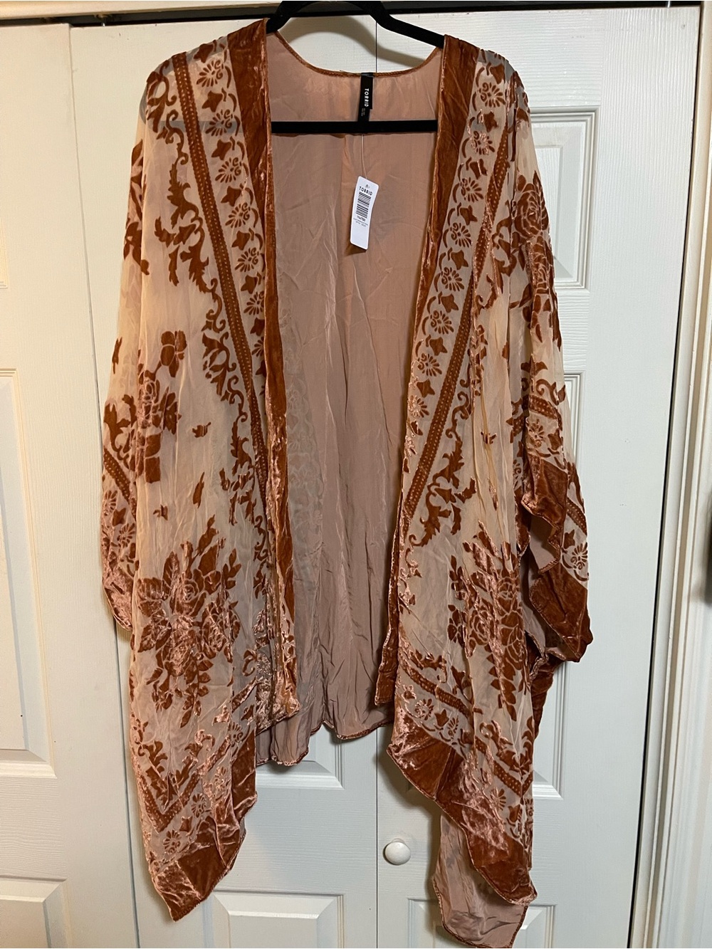 torrid Rose Gold Burnout Velvet Kimono Shrug
